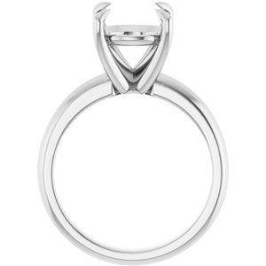 14K White Gold 10 mm Round Solitaire Engagement Ring Mounting