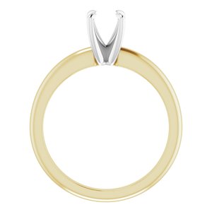 14K Yellow/White Gold 5.5 mm Round Solitaire Engagement Ring Mounting