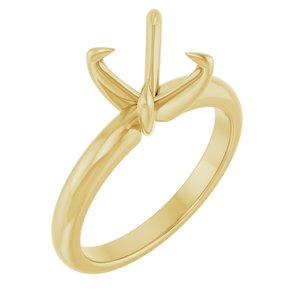 14K Yellow Gold 8 mm Round Solitaire Engagement Ring Mounting