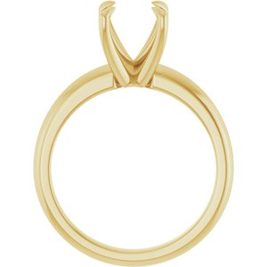 18K Yellow Gold 8 mm Round Solitaire Engagement Ring Mounting