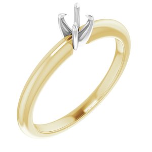 14K Yellow/White Gold 3.5 mm Round Solitaire Engagement Ring Mounting