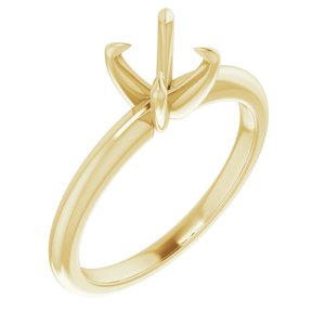 14K Yellow Gold 6 mm Round Solitaire Engagement Ring Mounting