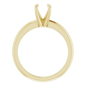 14K Yellow Gold 6 mm Round Solitaire Engagement Ring Mounting