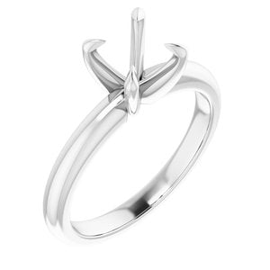 14K White Gold 7 mm Round Solitaire Engagement Ring Mounting