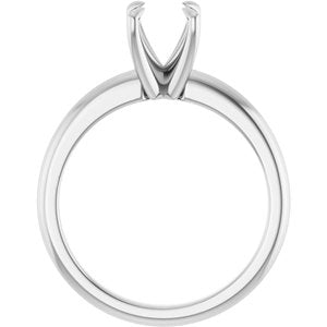 10K White Gold 6.5 mm Round Solitaire Engagement Ring Mounting