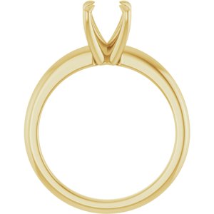 14K Yellow Gold 6.5 mm Round Solitaire Engagement Ring Mounting