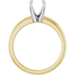 14K Yellow/White Gold 6.5 mm Round Solitaire Engagement Ring Mounting