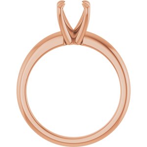 14K Rose Gold 6.5 mm Round Solitaire Engagement Ring Mounting