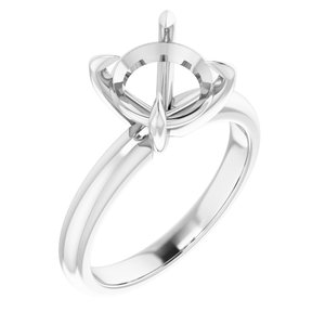 14K White Gold 9 mm Round Solitaire Engagement Ring Mounting