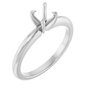 14K White Gold 5.2 mm Round Solitaire Engagement Ring Mounting
