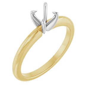 14K Yellow/White Gold 5.2 mm Round Solitaire Engagement Ring Mounting