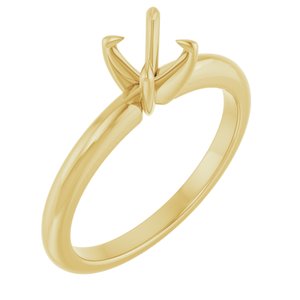 14K Yellow Gold 5.2 mm Round Solitaire Engagement Ring Mounting