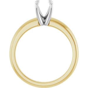 14K Yellow/White Gold 5.8 mm Round Solitaire Engagement Ring Mounting