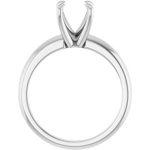 14K White Gold 7.4 mm Round Solitaire Engagement Ring Mounting
