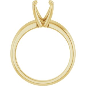 14K Yellow Gold 7.4 mm Round Solitaire Engagement Ring Mounting
