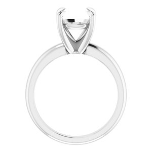 14K White Gold 9 mm Round Solitaire Engagement Ring Mounting