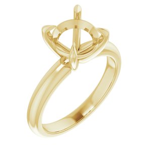 14K Yellow Gold 8.8 mm Round Solitaire Engagement Ring Mounting
