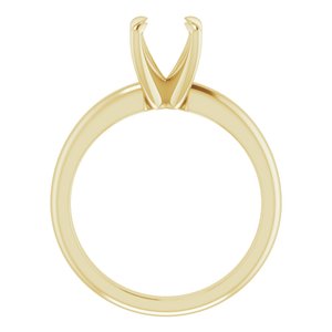 14K Yellow Gold 7 mm Round Solitaire Engagement Ring Mounting