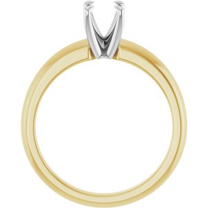 14K Yellow/White Gold 7x5 mm Oval Solitaire Engagement Ring Mounting