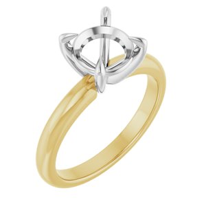 14K Yellow/White Gold 8.2 mm Round Solitaire Engagement Ring Mounting