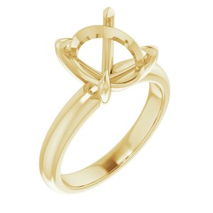 18K Yellow Gold 11x9 mm Oval Solitaire Engagement Ring Mounting