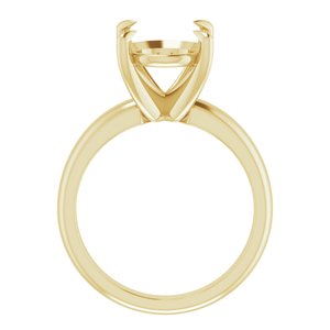 14K Yellow Gold 12x10 mm Oval Solitaire Engagement Ring Mounting