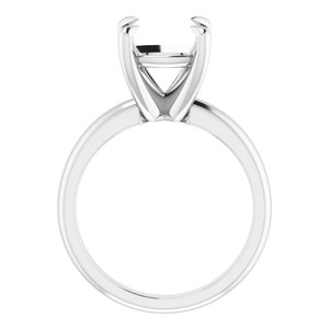 Platinum 9x9 mm Cushion Solitaire Engagement Ring Mounting