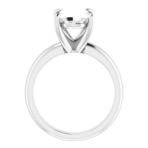 14K White Gold 11x9 mm Oval Solitaire Engagement Ring Mounting