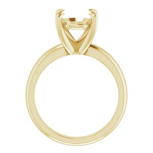 18K Yellow Gold 11x9 mm Oval Solitaire Engagement Ring Mounting
