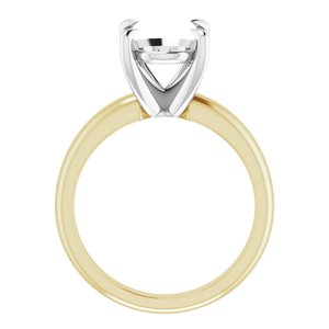 14K Yellow/White Gold 11x9 mm Oval Solitaire Engagement Ring Mounting