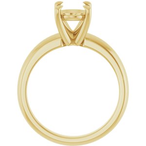 14K Yellow Gold 9x7 mm Oval Solitaire Engagement Ring Mounting
