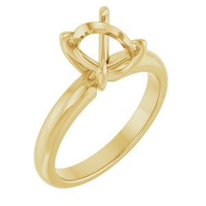 14K Yellow Gold 9x7 mm Oval Solitaire Engagement Ring Mounting