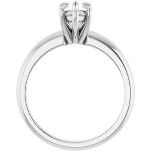 14K White Gold 10x5 mm Marquise Solitaire Engagement Ring Mounting