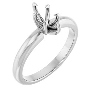 14K White Gold 8x4 mm Marquise Solitaire Engagement Ring Mounting