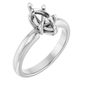 14K White Gold 10x5 mm Marquise Solitaire Engagement Ring Mounting