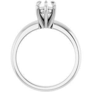 14K White Gold 9x6 mm Pear Solitaire Engagement Ring Mounting