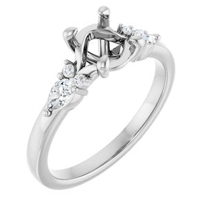 14K White Gold 6.5 mm Round 1/5 CTW Lab-Grown Diamond Semi-Set Engagement Ring