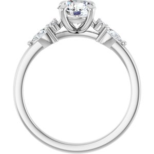 14K White Gold 6.5 mm Round 1/5 CTW Natural Diamond Semi-Set Engagement Ring