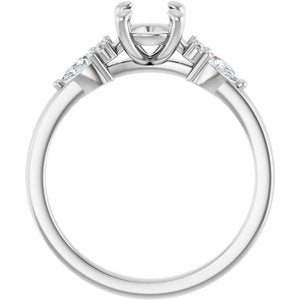 14K White Gold 6.5 mm Round 1/5 CTW Lab-Grown Diamond Semi-Set Engagement Ring