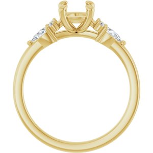 14K Yellow Gold 6.5 mm Round 1/5 CTW Lab-Grown Diamond Semi-Set Engagement Ring