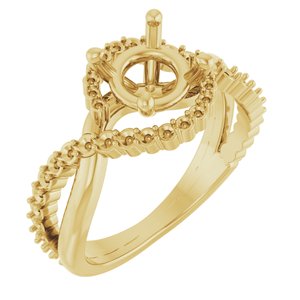 14K Yellow Gold 7.4 mm Round Engagement Ring Mounting