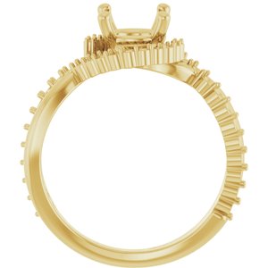 14K Yellow Gold 7.4 mm Round Engagement Ring Mounting