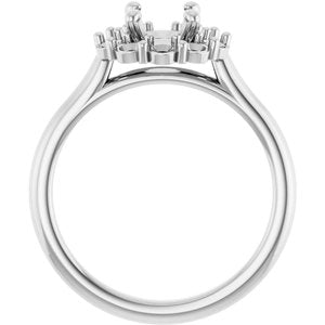 14K White Gold 6.5 mm Round Halo-Style Engagement Ring Mounting