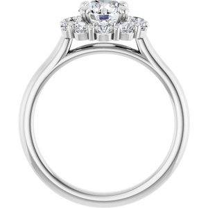 14K White Gold 6.5 mm Round 5/8 CTW Natural Diamond Semi-Set Engagement Ring