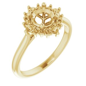 10K Yellow Gold 6 mm Round Engagement Ring Mounting