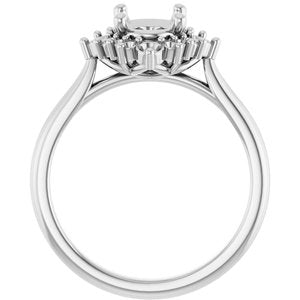 14K White Gold 8x6 mm Oval Engagement Ring Mounting