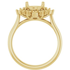 14K Yellow Gold 8 mm Round Engagement Ring Mounting