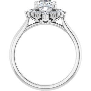 14K White Gold 6x6 mm Cushion 1/5 CTW Lab-Grown Diamond Semi-Set Engagement Ring