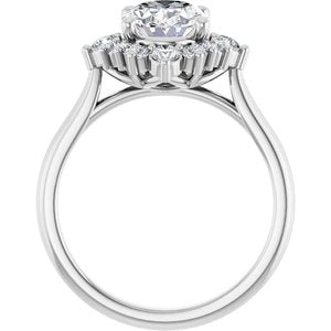 14K White Gold 9x7 mm Oval 1/5 CTW Lab-Grown Diamond Semi-Set Engagement Ring