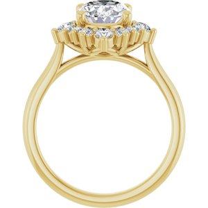 14K Yellow Gold 9x7 mm Oval 3/8 CTW Natural Diamond Semi-Set Engagement Ring